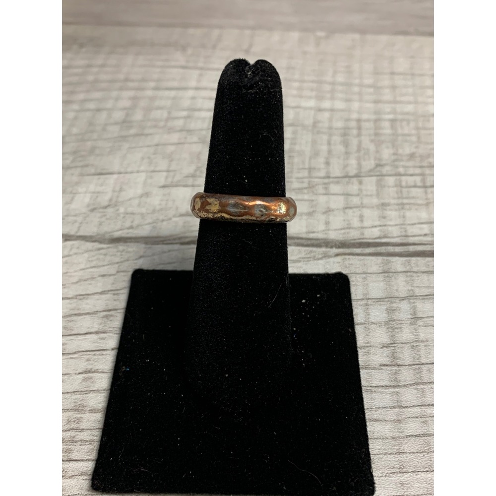 Handcrafted Hammered Copper Band Ring Rustic Artisan Size 7 3394‎